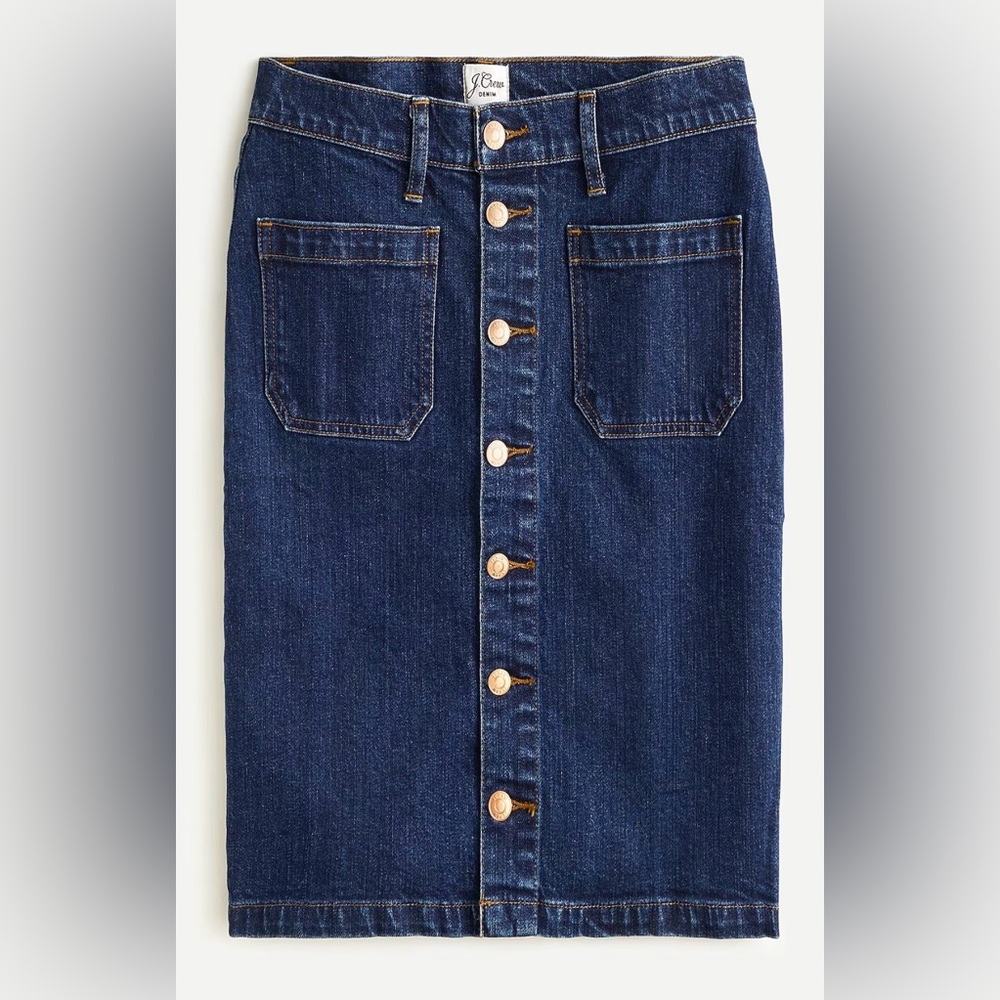 J. Crew Denim button-front skirt in medium wash